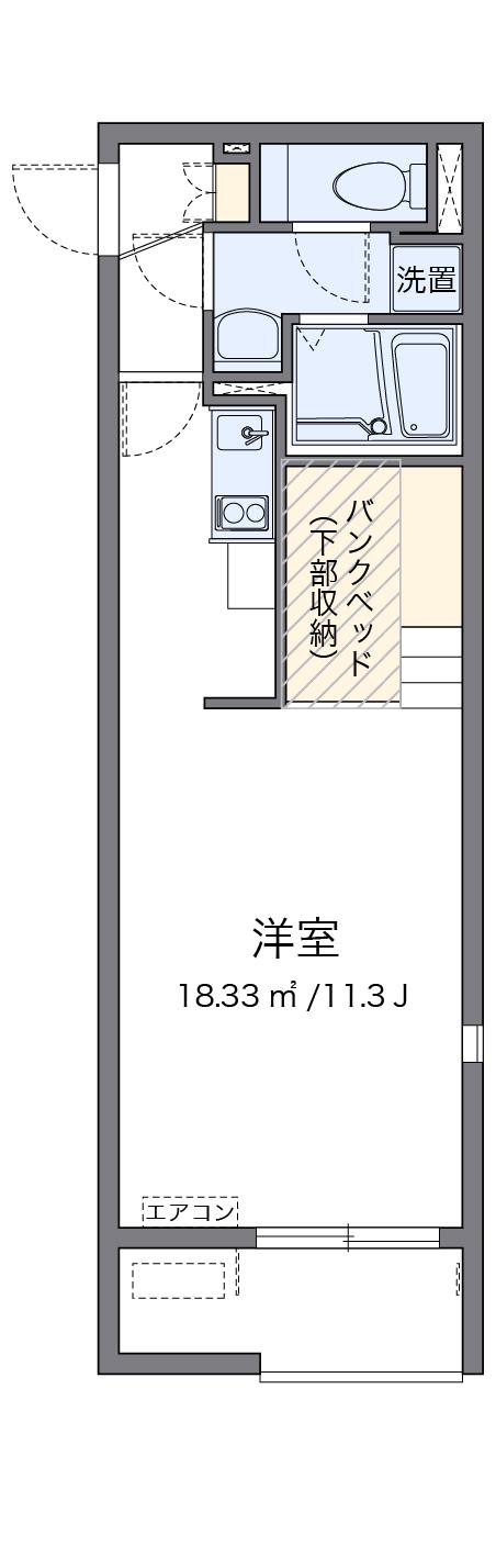 レオネクストプランタン(ワンルーム/1階)の間取り写真
