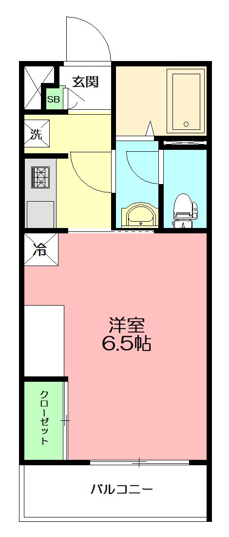 リブリ・ヴェルジュ本厚木(1K/3階)の間取り写真