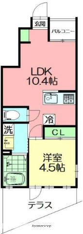 コモディ(1LDK/1階)の間取り写真