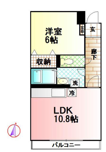 スカイスクエア(1LDK/3階)の間取り写真