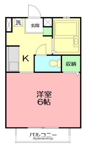 小田急電鉄小田原線 東海大学前駅 徒歩6分 2階建 築28年(1K/2階)の間取り写真