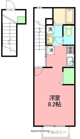 サンハイム(ワンルーム/2階)の間取り写真