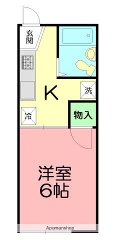 サン・フォレットB(1K/1階)の間取り写真