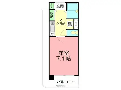 湘南パールマンション(1K/8階)の間取り写真