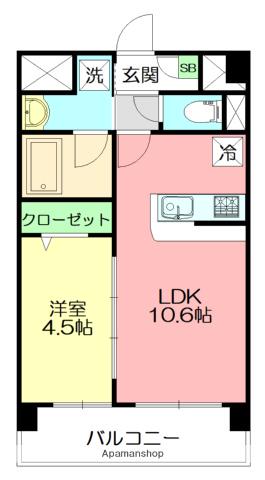 エスペランス湘南(1LDK/1階)の間取り写真
