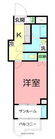 ビオトープ・モエ(1K/3階)の間取り写真