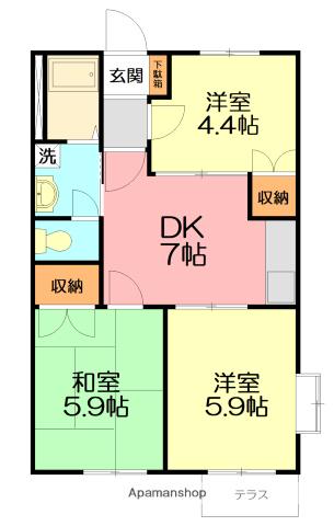 グリーンヒル和泉A(3DK/1階)の間取り写真