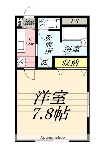 メゾンFUJI(1K/2階)の間取り写真