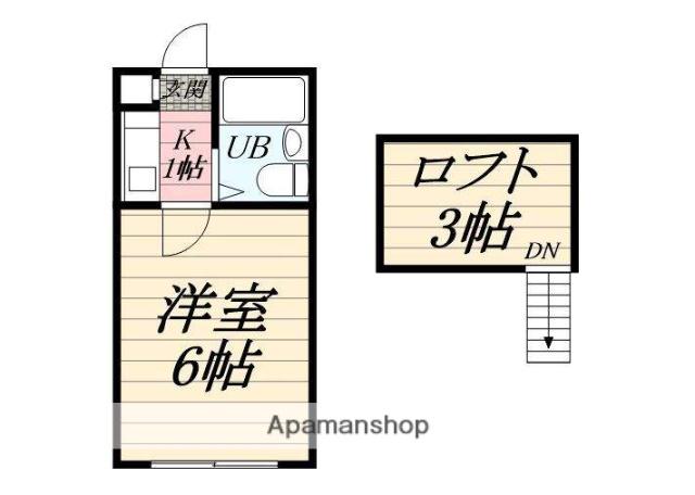 プレステージ平塚(1K/2階)の間取り写真