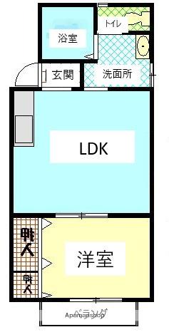 エリーナ南原(1LDK/1階)の間取り写真