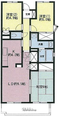 パストラル本厚木(3LDK/4階)の間取り写真