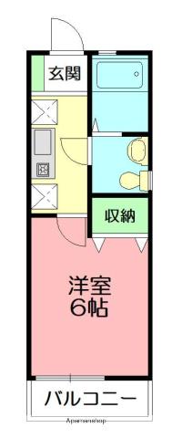 ラズベリーリーフ(1K/1階)の間取り写真