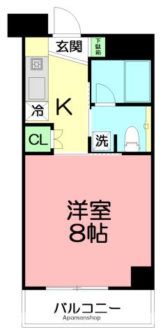 ユニバーサル藤沢ビル(1K/2階)の間取り写真