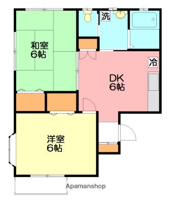 ドヌール鵠沼(2DK/2階)の間取り写真