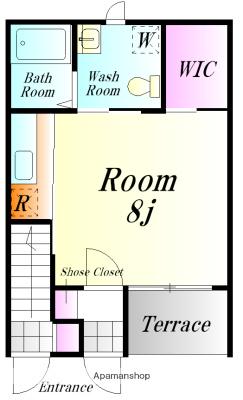 ローランド(1K/1階)の間取り写真