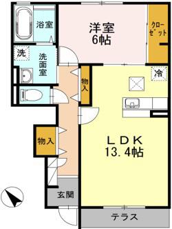 フォレスト(1LDK/1階)の間取り写真