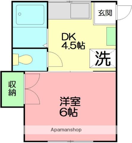 パサージュ善行(1DK/2階)の間取り写真