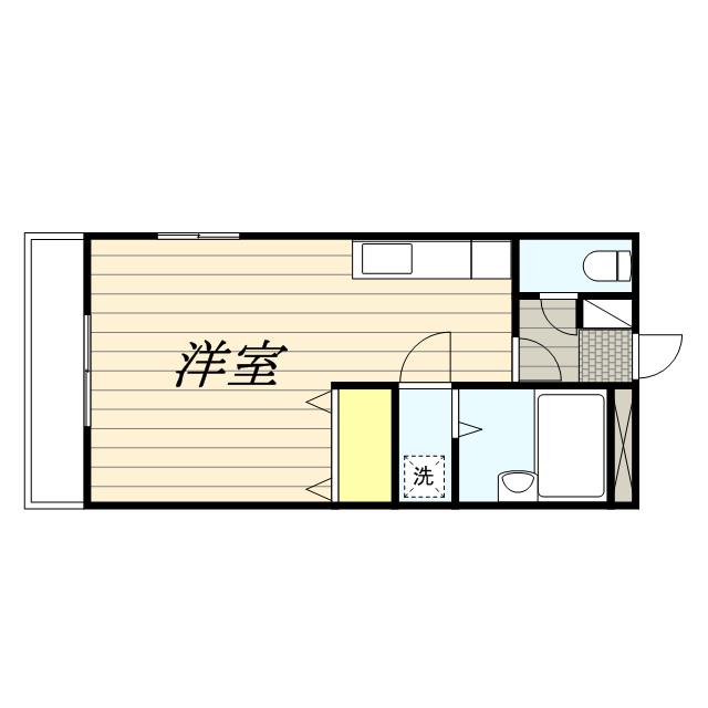 サンフラワー湘南(1K/2階)の間取り写真