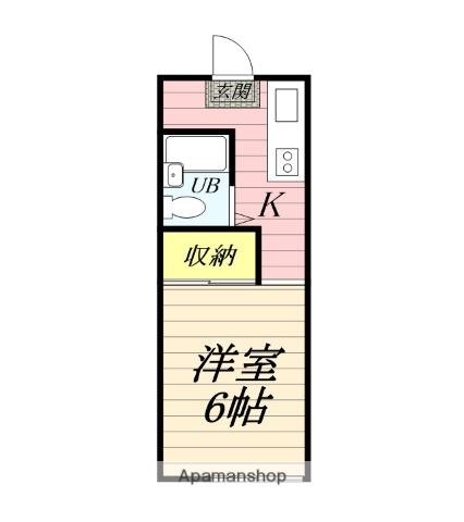 茅南荘(1K/1階)の間取り写真