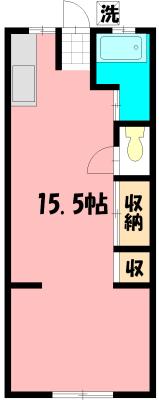 テラス長沢(ワンルーム/2階)の間取り写真