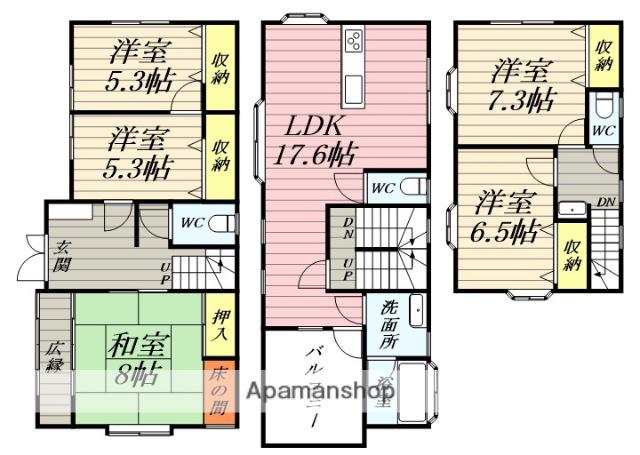 東海道本線 茅ケ崎駅 徒歩20分 3階建 築27年(5LDK)の間取り写真