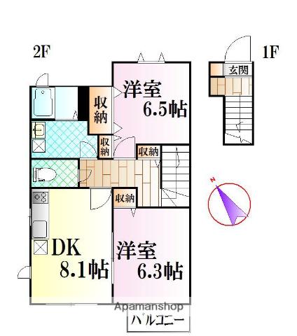 ロジュマン鵠沼 2階階 間取り