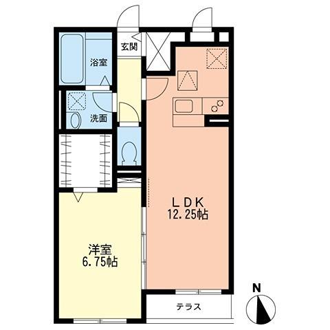 エスペランサ(1LDK/1階)の間取り写真