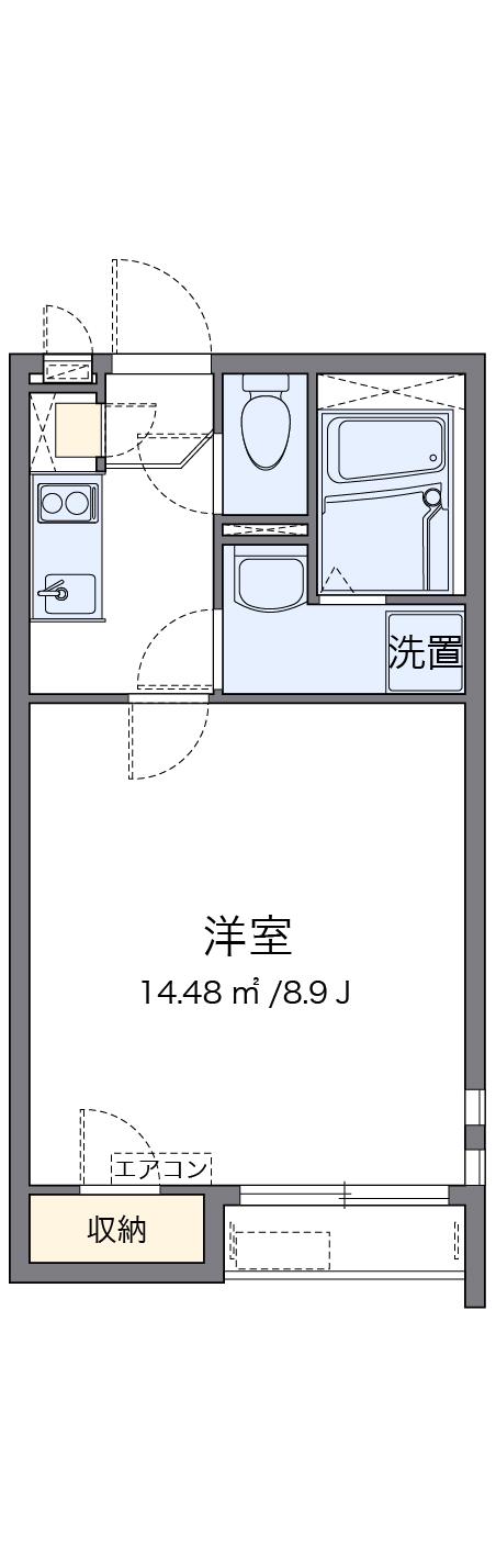 クレイノさんふらわー入谷(1K/2階)の間取り写真