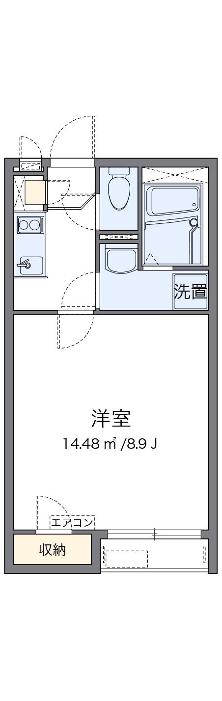 クレイノさんふらわー入谷(1K/2階)の間取り写真