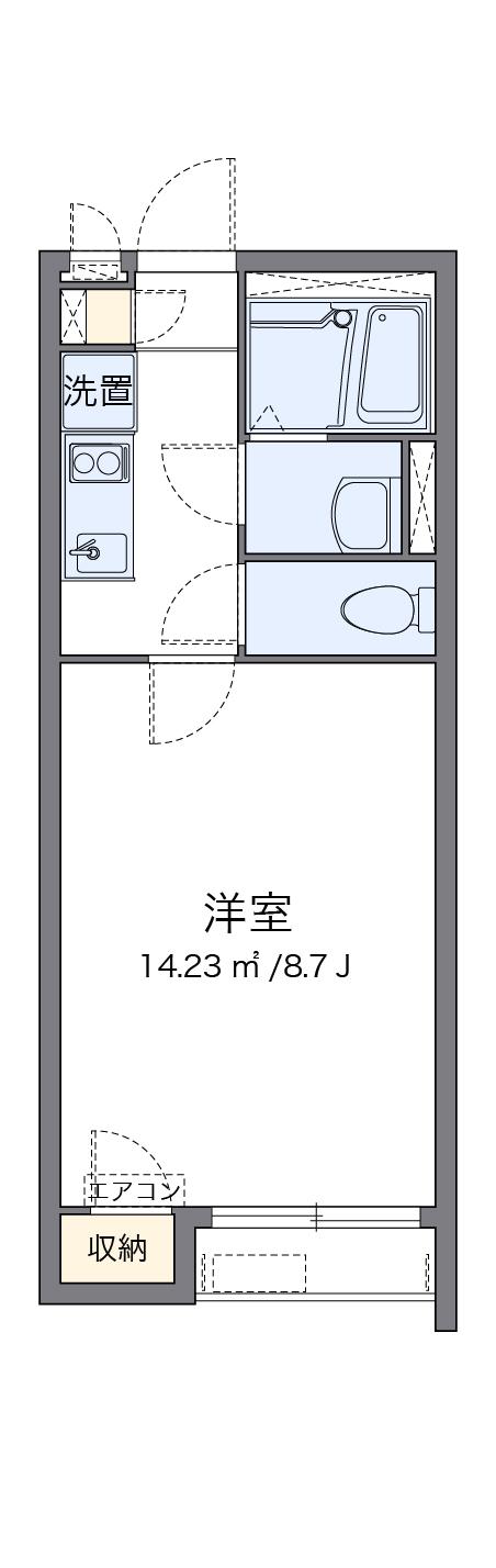 クレイノ優(1K/2階)の間取り写真