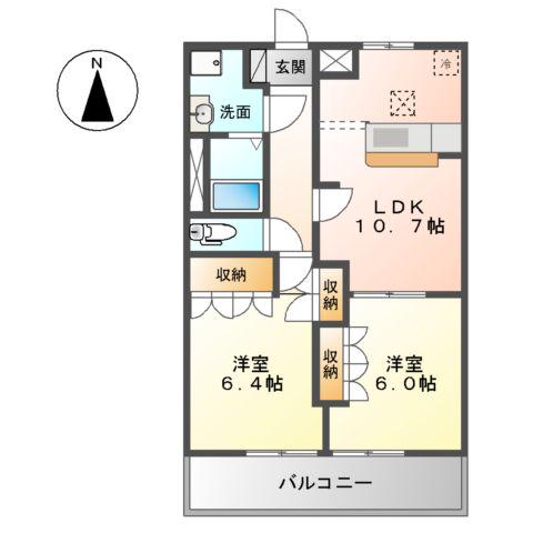 プルミエ(2LDK/1階)の間取り写真