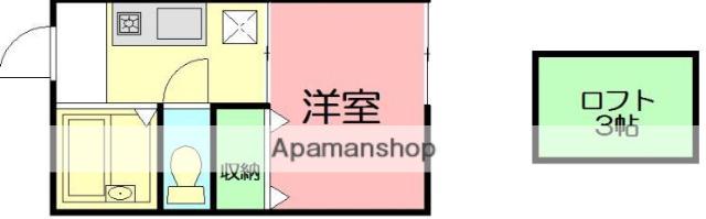 アイハイツ(ワンルーム/2階)の間取り写真