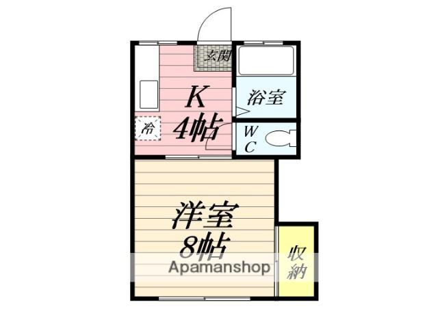 コーポF(1K/1階)の間取り写真