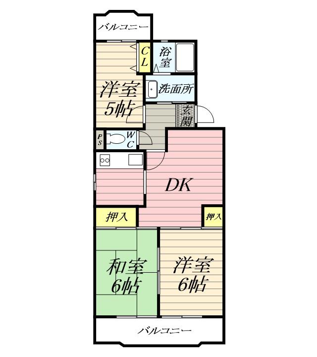 第2スペランザ大住(3DK/4階)の間取り写真