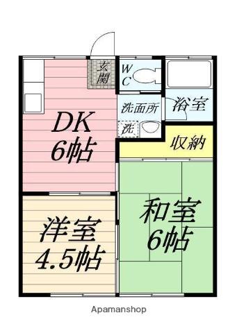 ステラポラーレⅡ(2DK/1階)の間取り写真