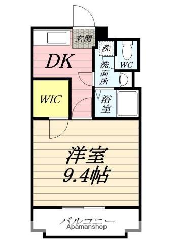 パル湘南台(1DK/3階)の間取り写真