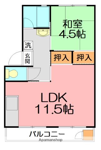 戸塚深谷(1LDK/4階)の間取り写真