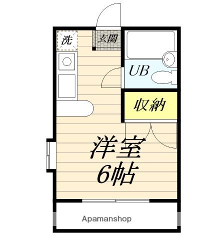 アーバンハイツ富士B棟(ワンルーム/1階)の間取り写真