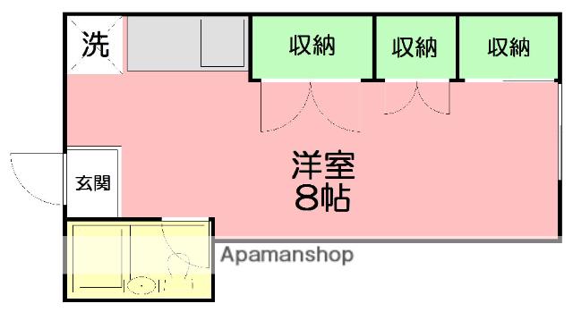 サンハイツ(ワンルーム/2階)の間取り写真