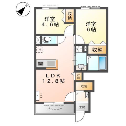 ビスタ湘南(2LDK/1階)の間取り写真