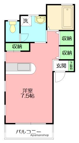 エールリッヒハウス(1K/1階)の間取り写真