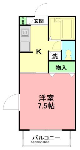 シティNAKAO(1K/1階)の間取り写真