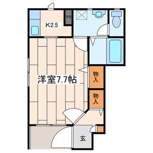 ドゥムール 中央林間(1K/1階)の間取り写真