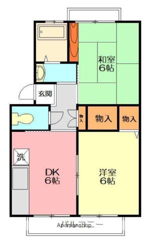 メゾンハイウェルⅠ(2DK/2階)の間取り写真