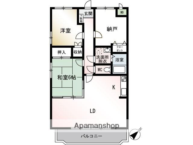 湘南エアーハイムⅡ(3LDK/4階)の間取り写真