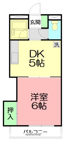 インペリア砥上(1DK/3階)の間取り写真