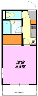 ラルーン茅ヶ崎(1K/4階)の間取り写真