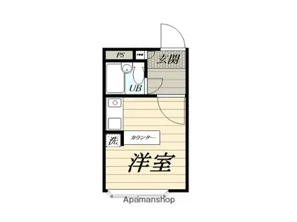 ベルピア鎌倉2-1(ワンルーム/1階)の間取り写真