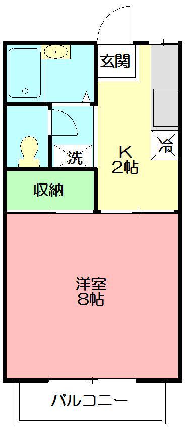 TAP安藤6(1K/1階)の間取り写真