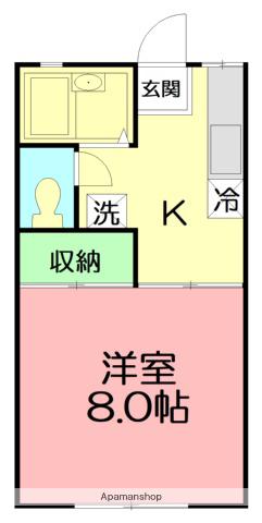 TAP安藤6(ワンルーム/1階)の間取り写真